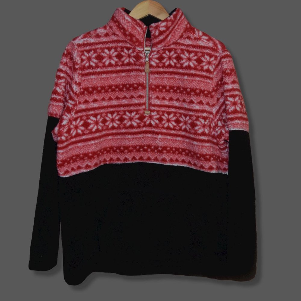 TEES2URDOOR Women's Sz XL Quarter Zip Sherpa Pullover